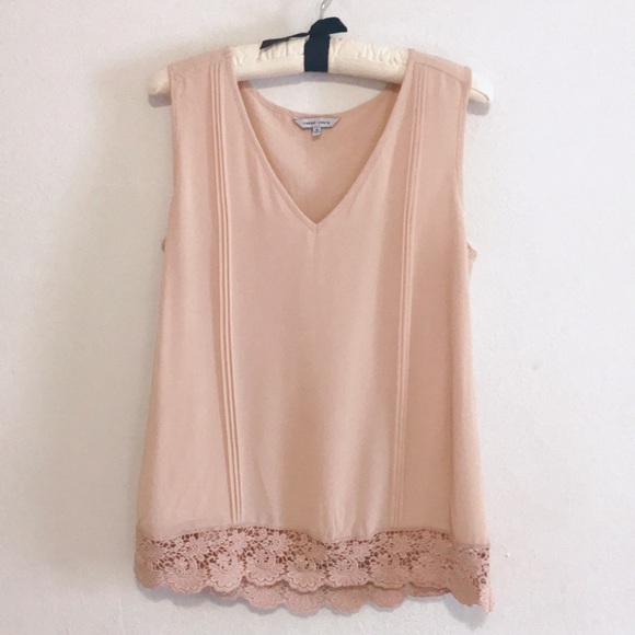 Naked Zebra Tops - Naked Zebra Blush V-Neck Top w/ Embroidery